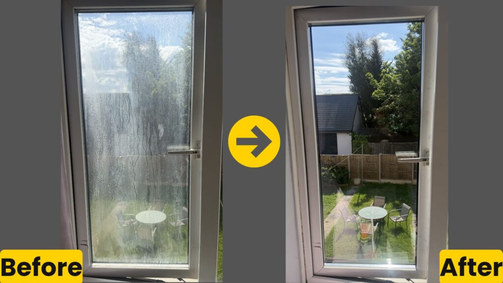 misted double glazing replacement in dartford - before and after window repair