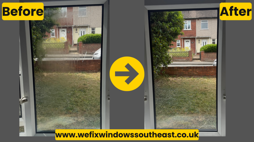 misted double glazing replacement in Bexleyheath - before and after sealed unit replacement by we fix windows south east