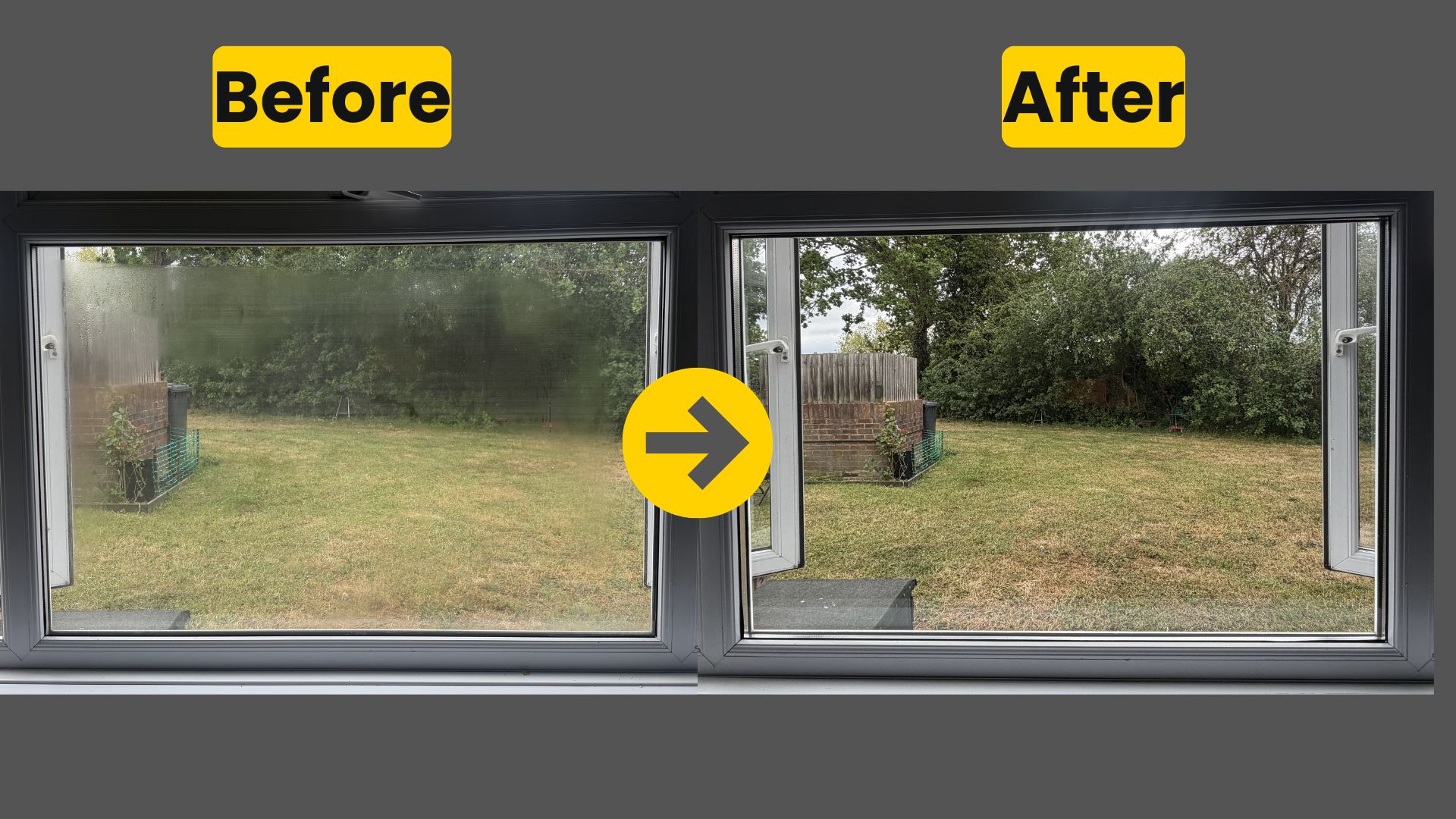 misted double glazing replacement in Dartford - before and after window repair
