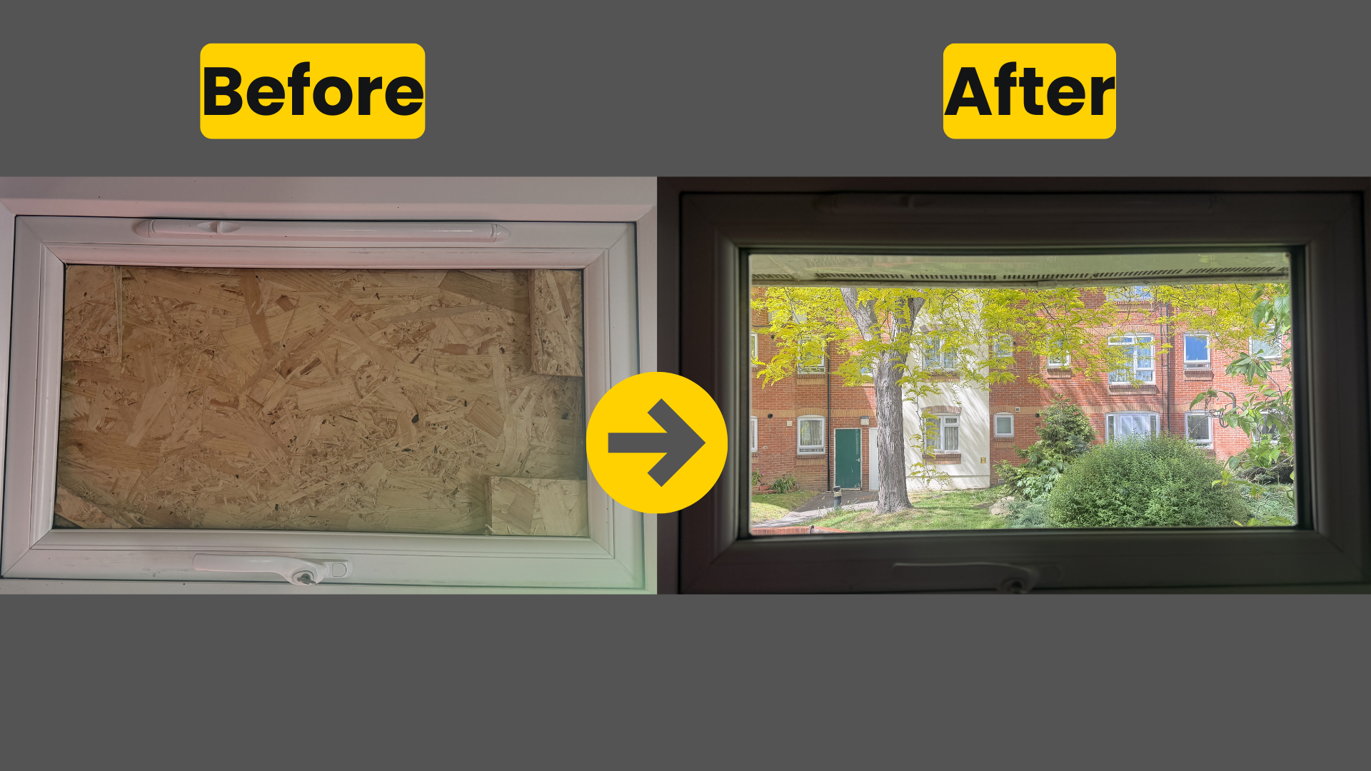smashed double glazing replacement in Bexleyheath - before and after sealed unit replacement by we fix windows south east