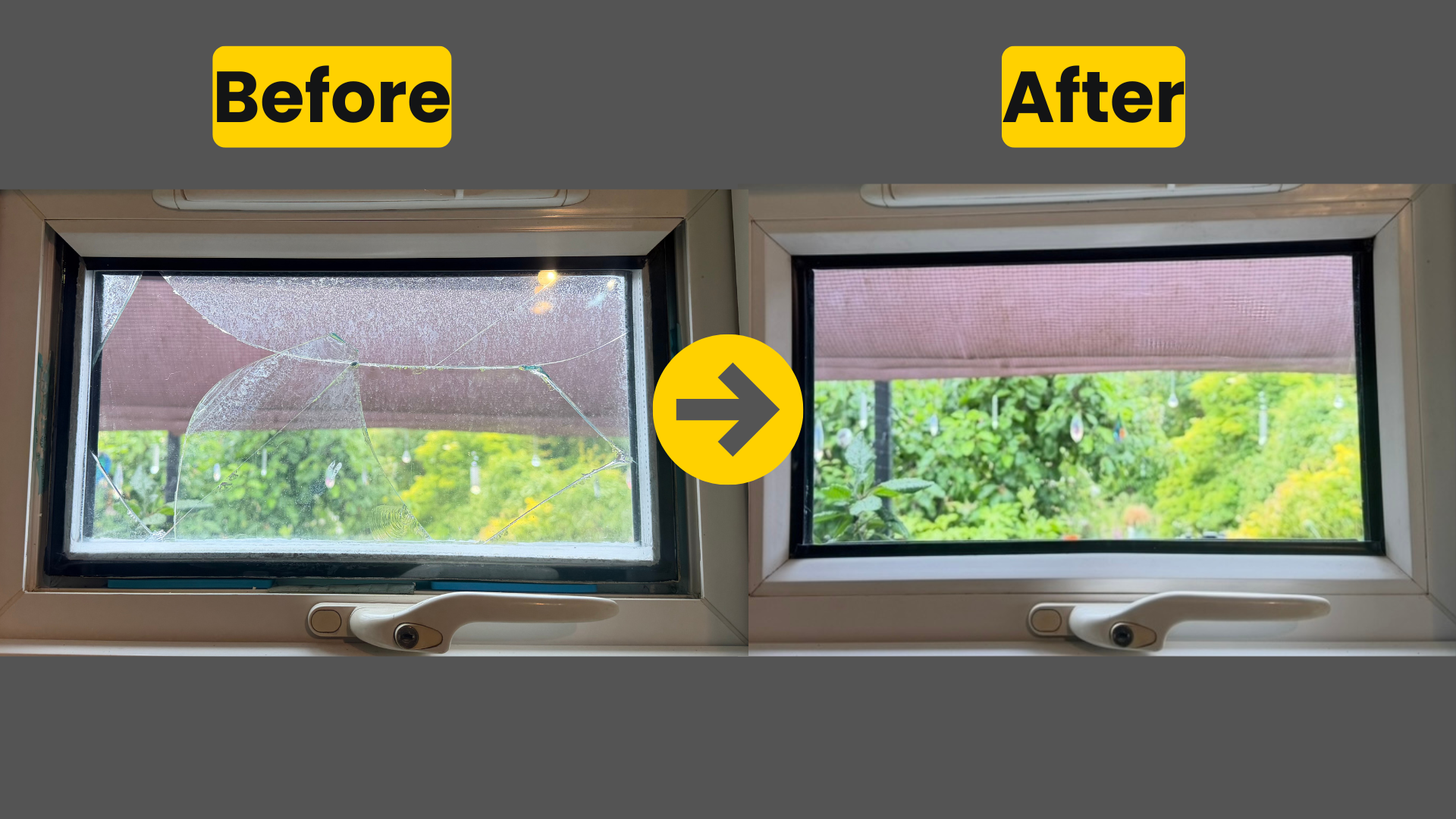 broken double glazing replacement in sidcup - before and after sealed unit replacement by we fix windows south east