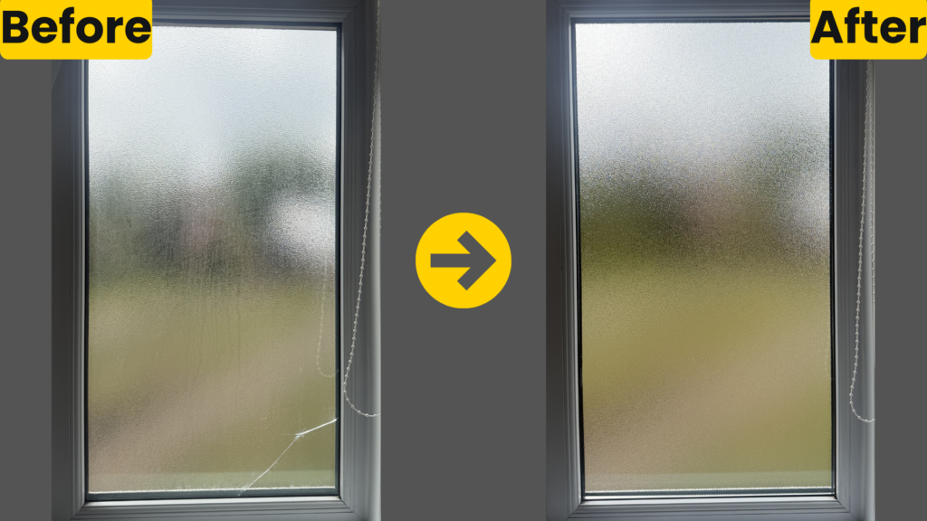 Damaged double glazing replacement in erith - before and after sealed unit replacement by we fix windows south east
