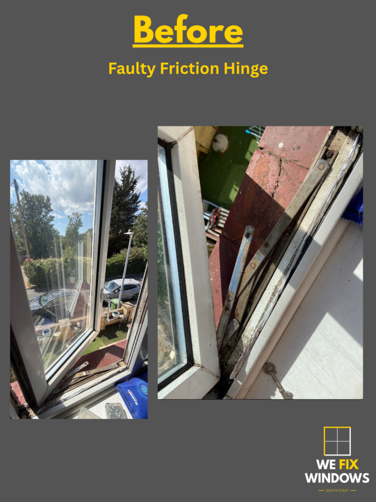 picture of broken upvc window hinge
