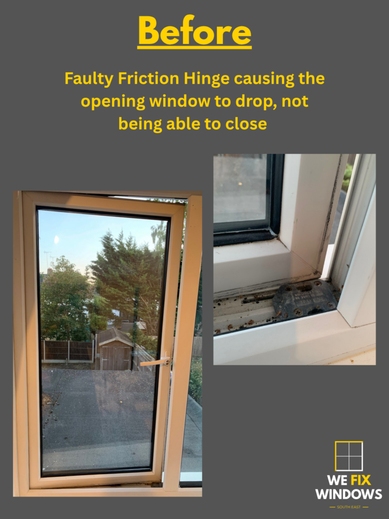 picture of broken upvc window hinge