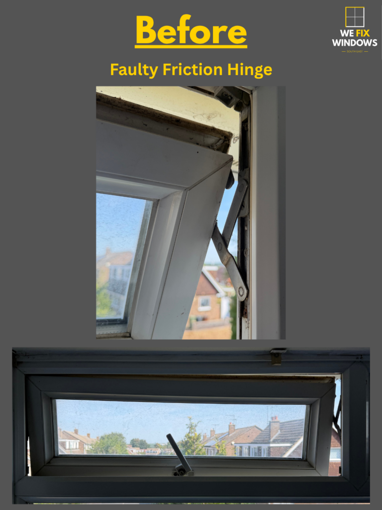 picture of broken upvc window hinge